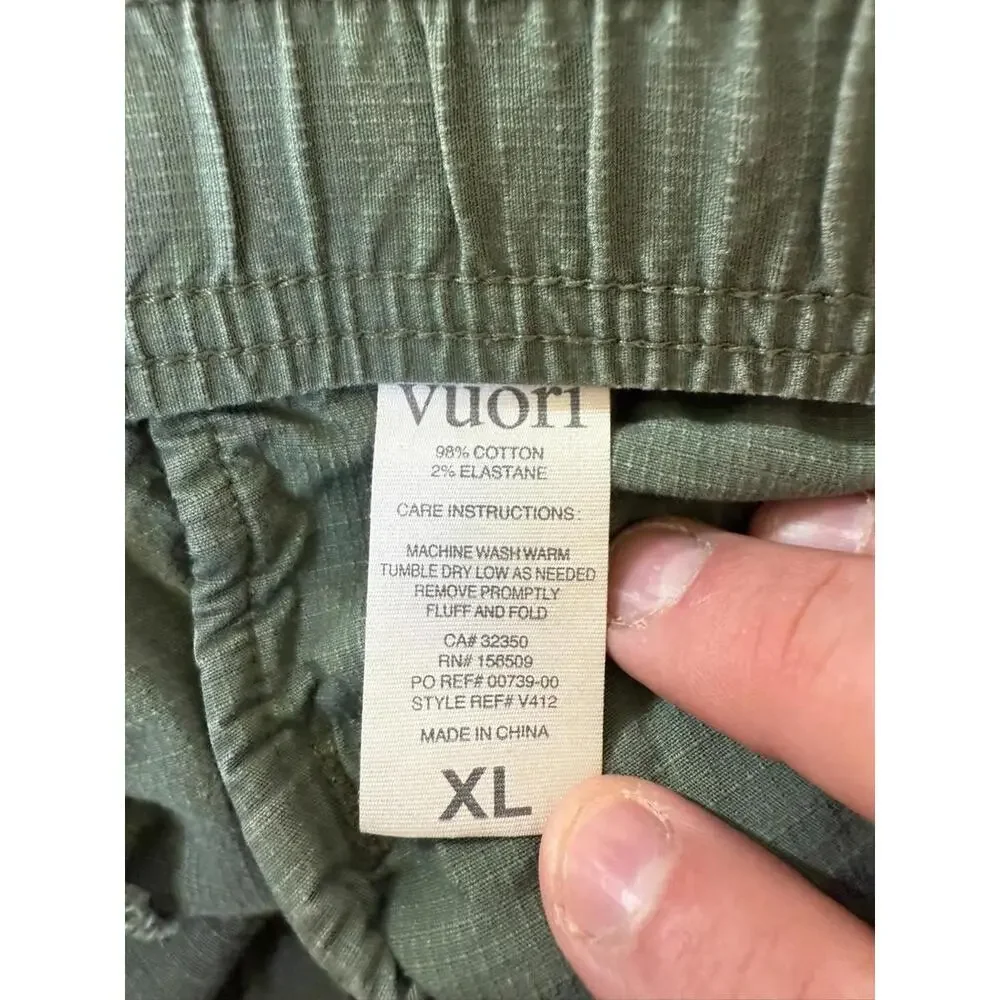 Vuori Ripstop Climber Pants Mens XL Zip Pocket Drawstring Stretch Green V412 - Picture 3 of 5